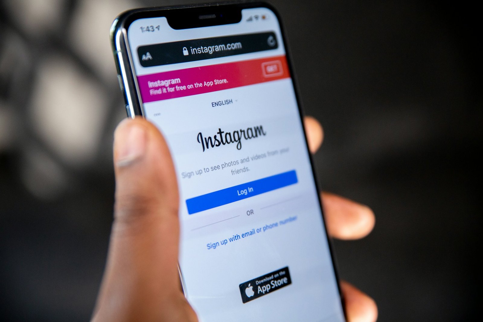 Perfil de Instagram de un negocio en el celular